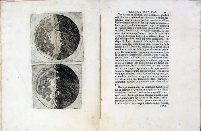 Framed Print : Leaf of book Sidereus Nuncius (Sidereal Messenger) by Galileo Galilei, 1610. Artist: Galilei, Galileo (1564-1642) Framed Print : Leaf of book Sidereus Nuncius (Sidereal Messenger) by Galileo Galilei, 1610. Artist: Galilei, Galileo (1564-1642)