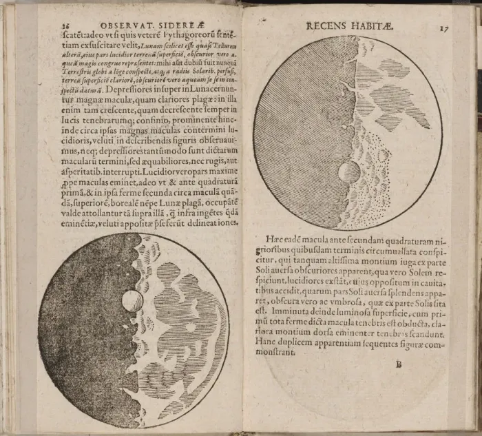 Framed Print : Leaf of book Sidereus Nuncius (Sidereal Messenger) by Galileo Galilei, 1610. Artist: Galilei, Galileo (1564-1642) Framed Print : Leaf of book Sidereus Nuncius (Sidereal Messenger) by Galileo Galilei, 1610. Artist: Galilei, Galileo (1564-1642)