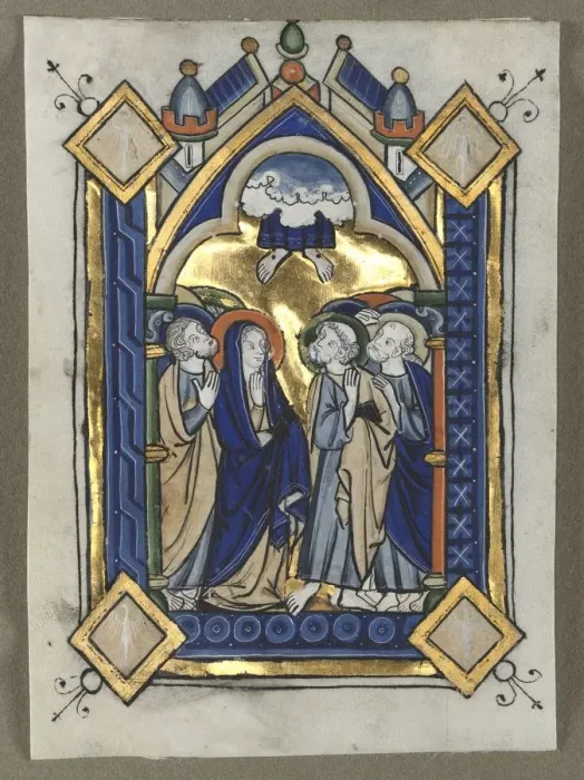 Framed Print : Leaf Excised from a Psalter: The Ascension, c. 1260. Creator: Unknown Framed Print : Leaf Excised from a Psalter: The Ascension, c. 1260. Creator: Unknown