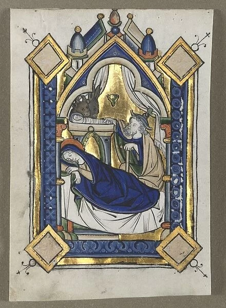 Leaf Excised from a Psalter: The Nativity, c. 1260. Creator: Unknown