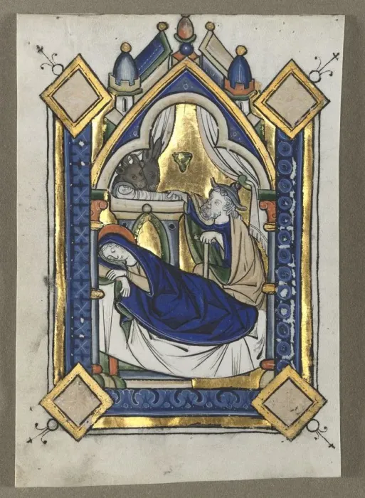 Framed Print : Leaf Excised from a Psalter: The Nativity, c. 1260. Creator: Unknown Framed Print : Leaf Excised from a Psalter: The Nativity, c. 1260. Creator: Unknown