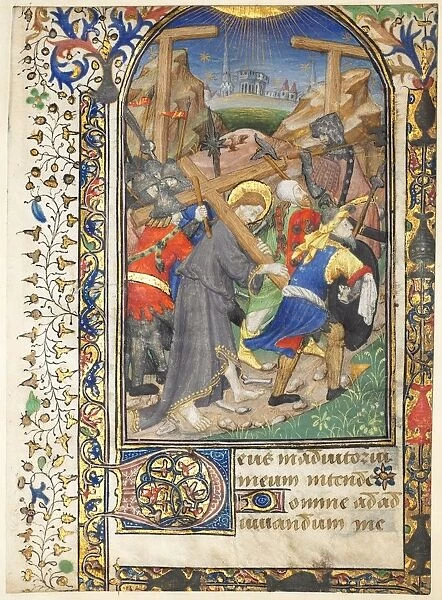 Leaf Excised from the Tarleton Hours: Christ Carrying the Cross (Terce, Office of the Virgin), c