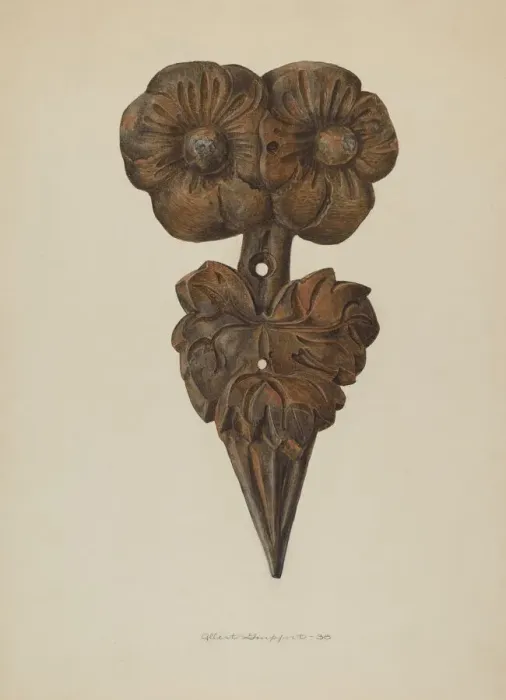 Framed Print : Leaf Finial, 1938. Creator: Albert Geuppert Framed Print : Leaf Finial, 1938. Creator: Albert Geuppert