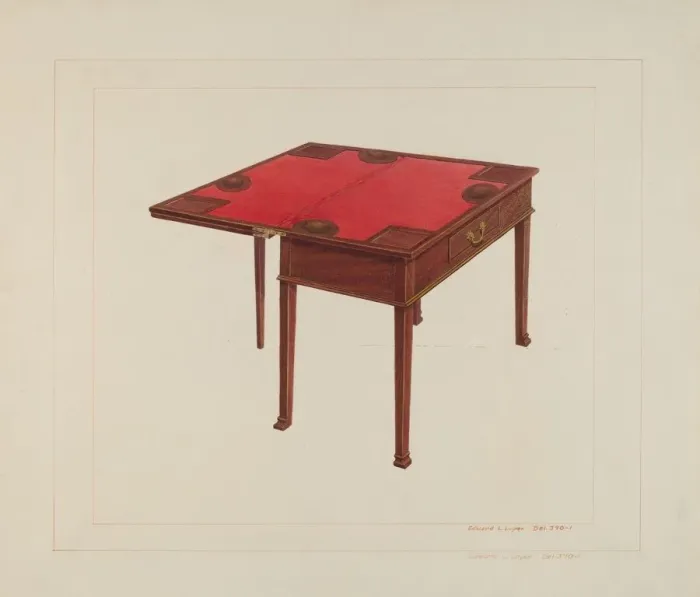 Framed Print : Three Leaf Gaming Table, c. 1938. Creator: Edward L Loper Framed Print : Three Leaf Gaming Table, c. 1938. Creator: Edward L Loper