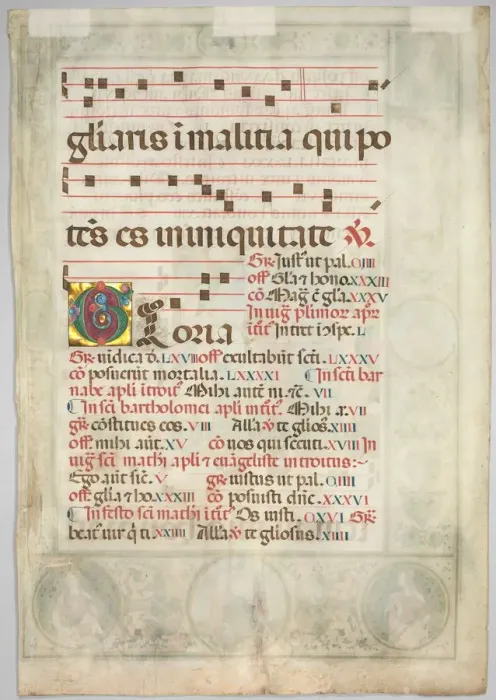 Framed Print : Leaf from a Gradual: Decorated Initial (verso), c. 1480. Creator: Jacopo Filippo d Argenta Framed Print : Leaf from a Gradual: Decorated Initial (verso), c. 1480. Creator: Jacopo Filippo d Argenta