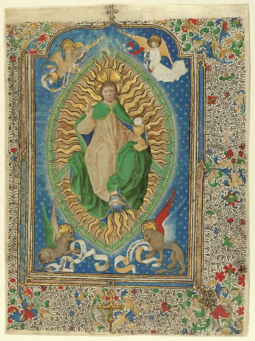 Framed Print : Leaf from a missal, about 1460. Creator: Antoine de Lonhy Framed Print : Leaf from a missal, about 1460. Creator: Antoine de Lonhy