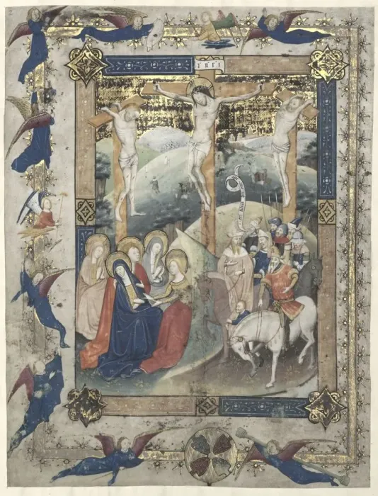 Framed Print : Leaf from a Missal: The Crucifixion (Frontispiece for the Canon of the Mass), c. 1440-1450 Framed Print : Leaf from a Missal: The Crucifixion (Frontispiece for the Canon of the Mass), c. 1440-1450