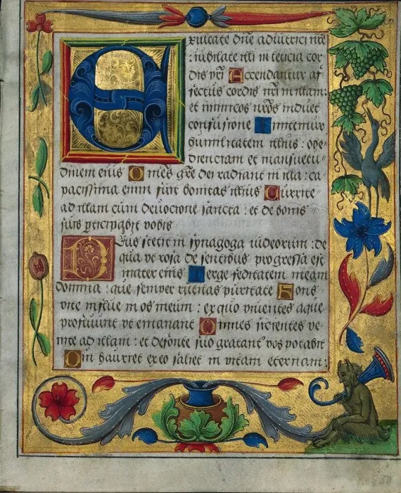 Framed Print : Leaf from a Psalter and Prayerbook... (1 of 3 Excised Leaves), c. 1524. Creator: Unknown Framed Print : Leaf from a Psalter and Prayerbook... (1 of 3 Excised Leaves), c. 1524. Creator: Unknown