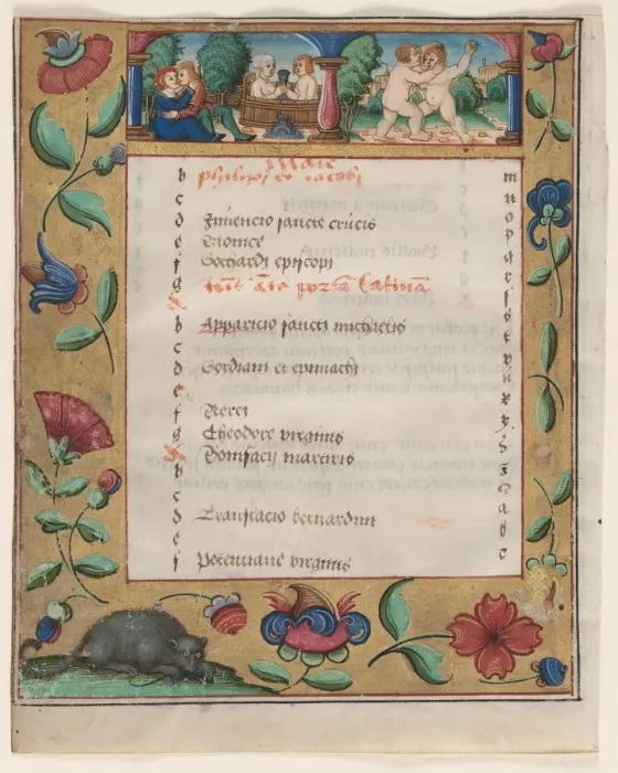 Framed Print : Leaf from a Psalter and Prayerbook: Calendar Page with Labors (verso), c. 1524. Creator: Unknown Framed Print : Leaf from a Psalter and Prayerbook: Calendar Page with Labors (verso), c. 1524. Creator: Unknown
