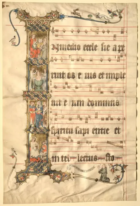 Framed Print : Leaf from the Wettinger Gradual: Historiated Initial (I) Framed Print : Leaf from the Wettinger Gradual: Historiated Initial (I)