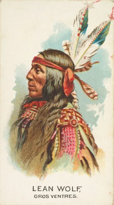 Framed Print : Lean Wolf, Gros Ventres, from the American Indian Chiefs series (N2) for Allen & Framed Print : Lean Wolf, Gros Ventres, from the American Indian Chiefs series (N2) for Allen &