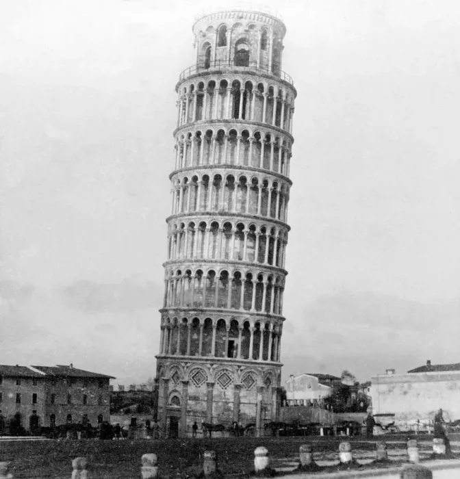 Framed Print : The Leaning Tower of Pisa, Italy, 1892