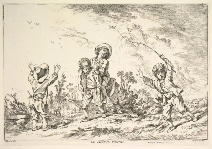 Framed Print : Leapfrog, mid to late 18th century. Creator: Jacques Gabriel Huquier Framed Print : Leapfrog, mid to late 18th century. Creator: Jacques Gabriel Huquier