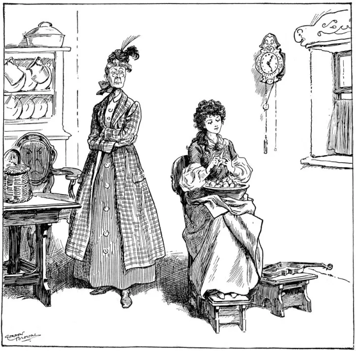 Framed Print : She learnt to peel onions without crying, 1906. Artist: Gordon Frederick Browne Framed Print : She learnt to peel onions without crying, 1906. Artist: Gordon Frederick Browne