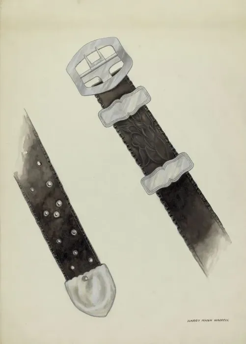 Framed Print : Leather Belt, c. 1936. Creator: Harry Mann Waddell Framed Print : Leather Belt, c. 1936. Creator: Harry Mann Waddell