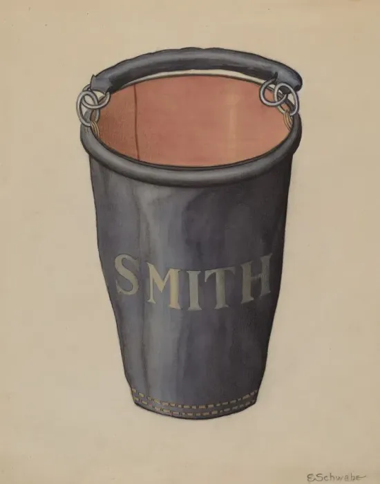 Framed Print : Leather Fire Bucket, c. 1936. Creator: Erwin Schwabe Framed Print : Leather Fire Bucket, c. 1936. Creator: Erwin Schwabe