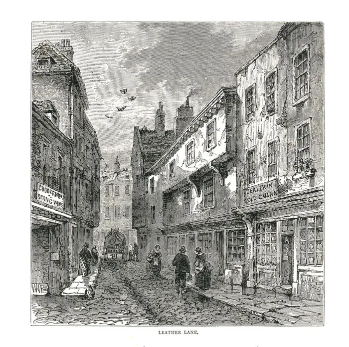 Framed Print : Leather Lane, 1878 Framed Print : Leather Lane, 1878
