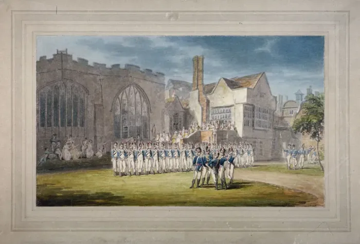 Framed Print : Leathersellers Hall, and the Church of St Helen, Bishopsgate, City of London, 1792 Framed Print : Leathersellers Hall, and the Church of St Helen, Bishopsgate, City of London, 1792
