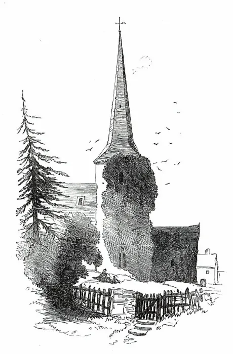 Framed Print : Leaves from a Sketch-Book - Bits of Kent: Eynsford Church, 1876. Creator: Unknown Framed Print : Leaves from a Sketch-Book - Bits of Kent: Eynsford Church, 1876. Creator: Unknown