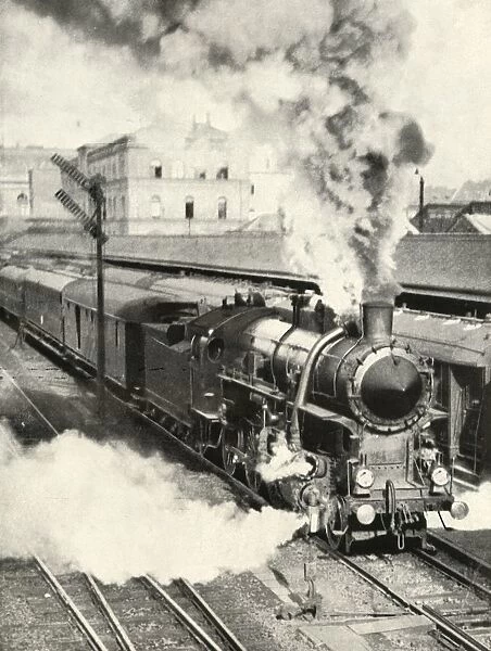 Leaving Budapest. An express train departs from the Central Station, 1935-36