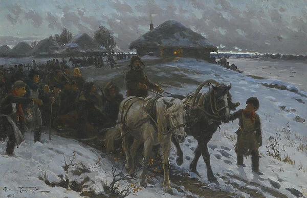 Leaving For The Hunt, 1915. Artist: Makovsky, Alexander Vladimirovich (1869-1924)