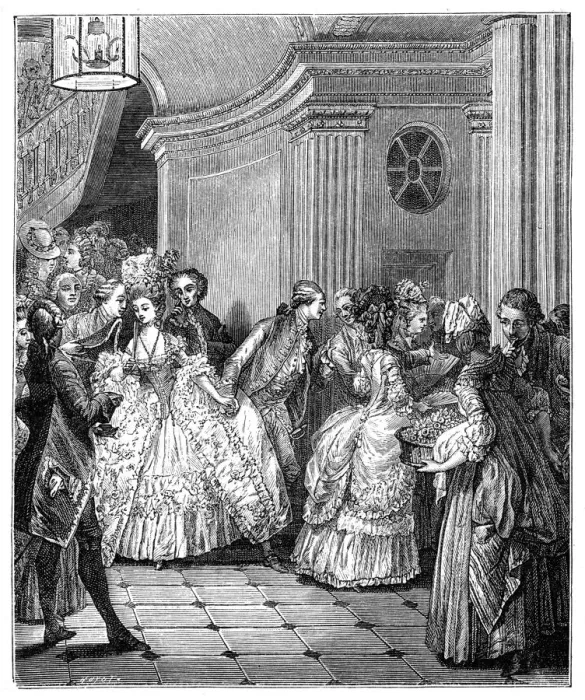 Framed Print : Leaving The Opera, (1885). Artist: Moreau Framed Print : Leaving The Opera, (1885). Artist: Moreau