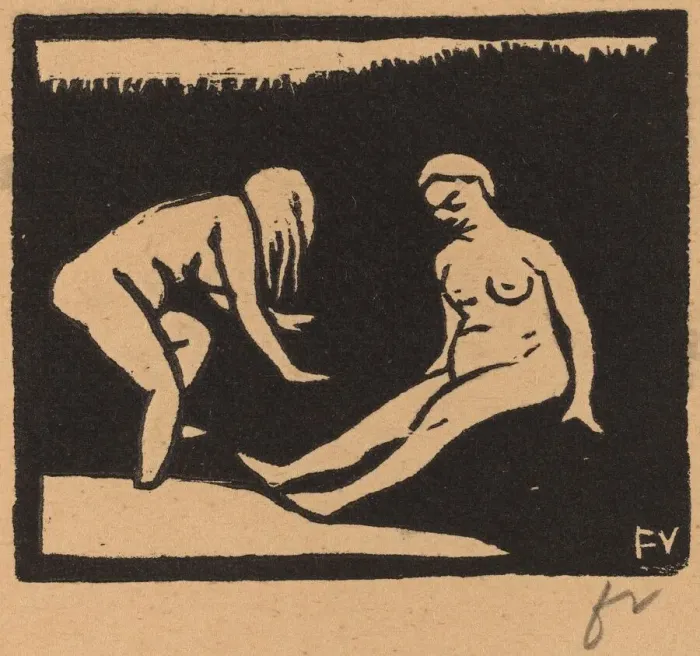 Framed Print : Leaving the Water (La sortie du bain), 1893. Creator: Felix Vallotton Framed Print : Leaving the Water (La sortie du bain), 1893. Creator: Felix Vallotton
