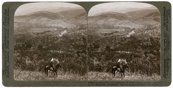 Lebanon, looking east over the upper Jordan Valley to Mount Hermon, 1900s. Artist: Underwood & Underwood
