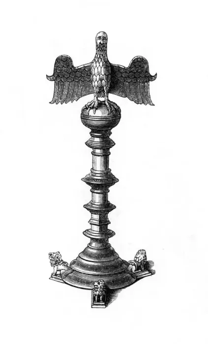 Framed Print : Lectern, c15th century?, (1843). Artist: Henry Shaw Framed Print : Lectern, c15th century?, (1843). Artist: Henry Shaw
