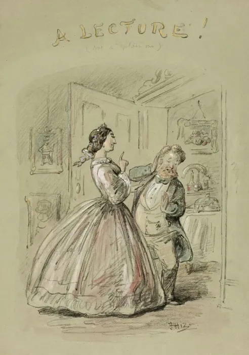 Framed Print : A Lecture!, n. d. Creator: Hablot Knight Browne Framed Print : A Lecture!, n. d. Creator: Hablot Knight Browne