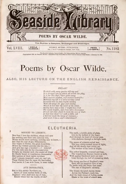 Framed Print : Lecture and poems by Oscar Wilde, 1882. Creator: Unknown Framed Print : Lecture and poems by Oscar Wilde, 1882. Creator: Unknown