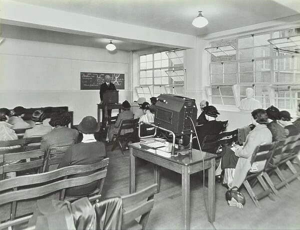 Lecture in progress, City Literary Institute, London, 1939