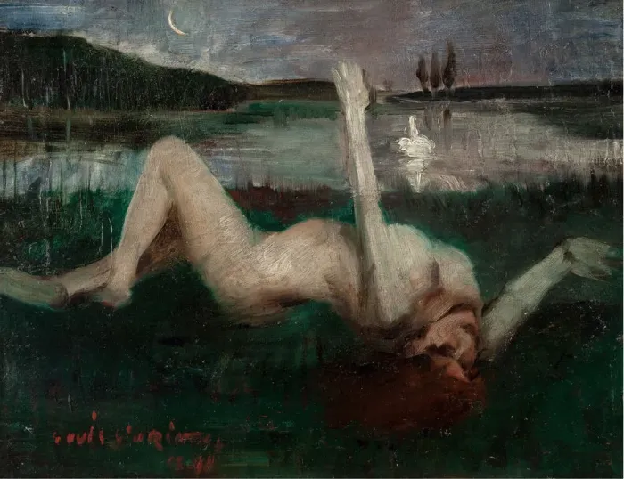 Framed Print : Leda, 1890. Creator: Corinth, Lovis (1858-1925) Framed Print : Leda, 1890. Creator: Corinth, Lovis (1858-1925)