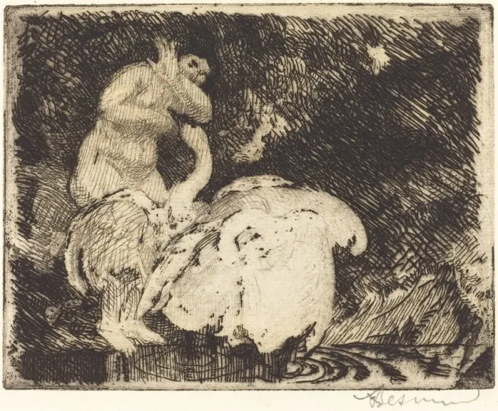 Framed Print : Leda Bathing (Leda au bain), 1913. Creator: Paul Albert Besnard Framed Print : Leda Bathing (Leda au bain), 1913. Creator: Paul Albert Besnard