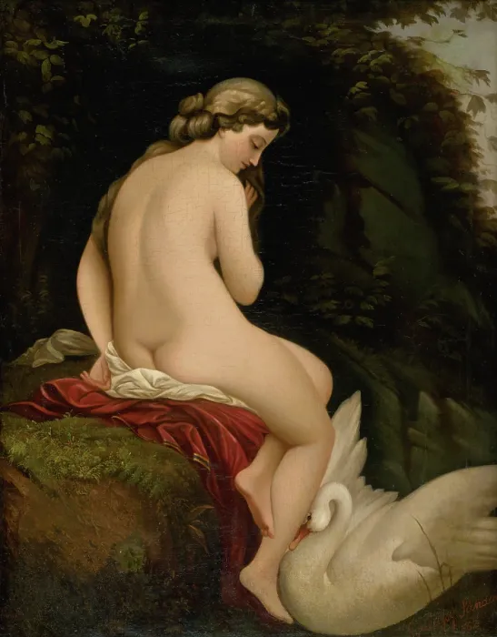 Framed Print : Leda and the Swan, 1862. Creator: Alexander Nyulassy Framed Print : Leda and the Swan, 1862. Creator: Alexander Nyulassy