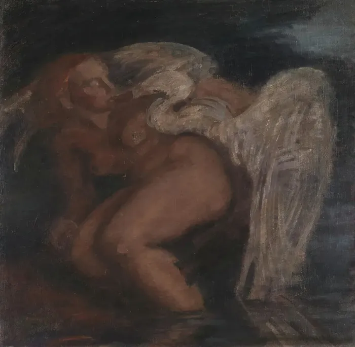 Framed Print : Leda and the Swan, 1912. Creator: Kai Nielsen Framed Print : Leda and the Swan, 1912. Creator: Kai Nielsen