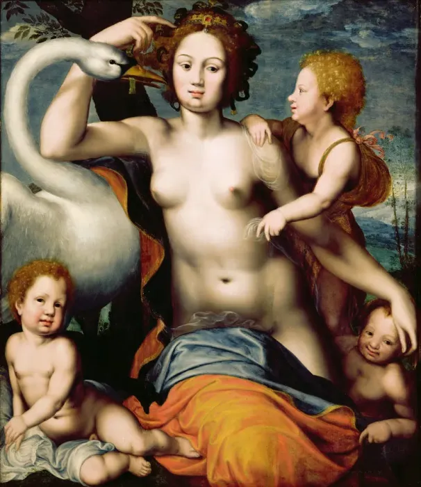 Framed Print : Leda and the Swan, Mid of 16th century Framed Print : Leda and the Swan, Mid of 16th century