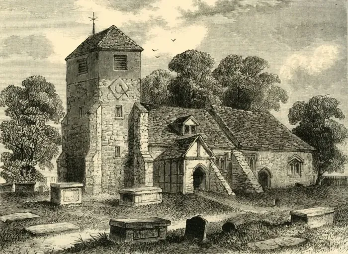 Framed Print : Lee Church in 1795, (c1878). Creator: Unknown Framed Print : Lee Church in 1795, (c1878). Creator: Unknown