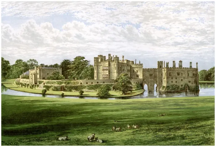 Framed Print : Leeds Castle, Kent, home of the Wykeham-Martin family, c1880 Framed Print : Leeds Castle, Kent, home of the Wykeham-Martin family, c1880