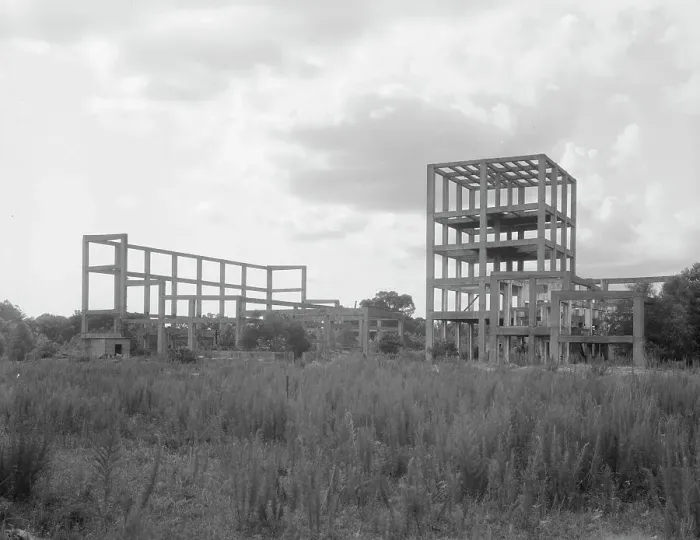 Framed Print : What is left of the alcohol plant, built to utilize refuse, Fullerton, Louisiana, 1937. Creator: Dorothea Lange