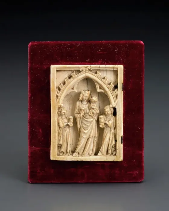 Framed Print : Left half of a diptych depicting the Madonna and Child, date unknown. Creator: Unknown Framed Print : Left half of a diptych depicting the Madonna and Child, date unknown. Creator: Unknown