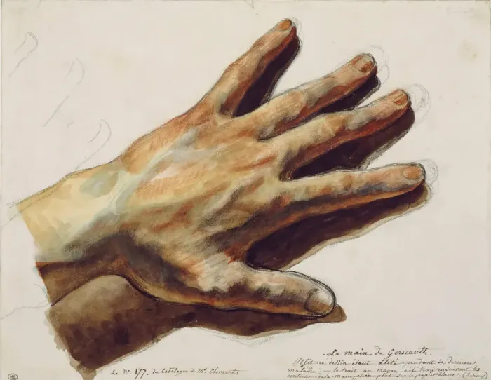 Framed Print : The left hand of Theodore Gericault. Creator: Delacroix Framed Print : The left hand of Theodore Gericault. Creator: Delacroix
