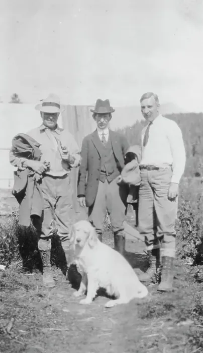 Framed Print : Left to right: Mr. Herron, Frank G. Carpenter and Duncan Stuart, between c1900 and 1916. Creator: Unknown Framed Print : Left to right: Mr. Herron, Frank G. Carpenter and Duncan Stuart, between c1900 and 1916. Creator: Unknown