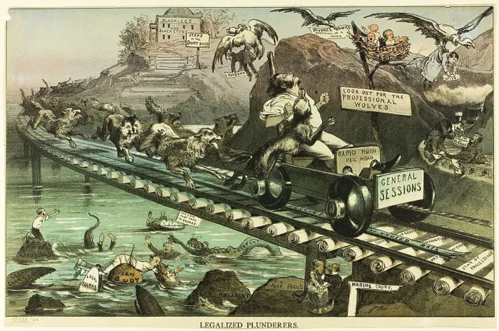 Framed Print : Legalized Plunderers, from Puck, 1880. Creator: Unknown Framed Print : Legalized Plunderers, from Puck, 1880. Creator: Unknown