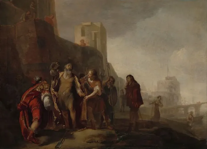 Framed Print : The Legates of Alexander the Great Investing the Gardener Abdalonymus with the Insignia of the Kings Creator: Nikolaus Knüpfer