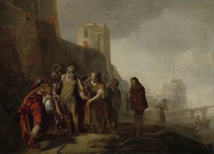 Framed Print : The Legates of Alexander the Great Investing the Gardener Abdalonymus with the Insignia of the Kingship of Sidon, 1649. Artist: Knupfer, Nicolaes (1609-1655) Framed Print : The Legates of Alexander the Great Investing the Gardener Abdalonymus with the Insignia of the Kingship of Sidon, 1649. Artist: Knupfer, Nicolaes (1609-1655)