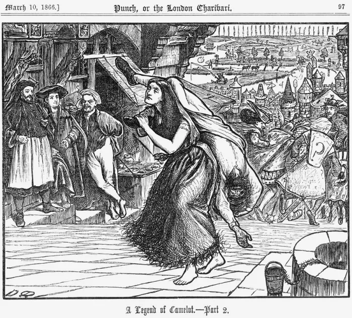 Framed Print : A Legend of Camelot - Part 2, 1866. Artist: George du Maurier Framed Print : A Legend of Camelot - Part 2, 1866. Artist: George du Maurier