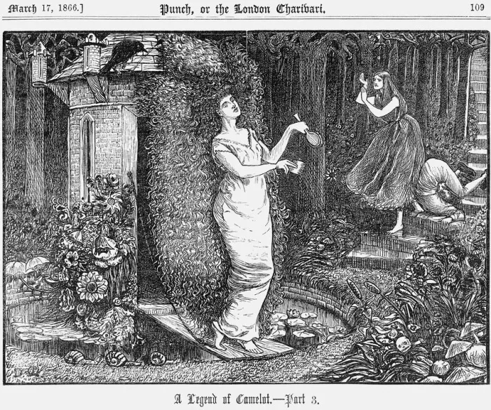 Framed Print : A Legend of Camelot - Part 3, 1866. Artist: George du Maurier Framed Print : A Legend of Camelot - Part 3, 1866. Artist: George du Maurier