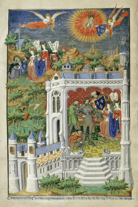 Framed Print : Legend of the Fleurs de Lys, 1414-23. Creator: Master of the Munich Golden Legend Framed Print : Legend of the Fleurs de Lys, 1414-23. Creator: Master of the Munich Golden Legend