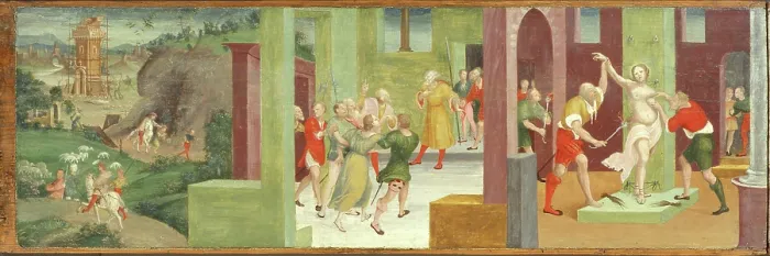 Framed Print : The Legend of Saint Barbara, Between 1524 and 1530. Creator: Giolfino, Niccolo (Nicola) (1476-1555) Framed Print : The Legend of Saint Barbara, Between 1524 and 1530. Creator: Giolfino, Niccolo (Nicola) (1476-1555)